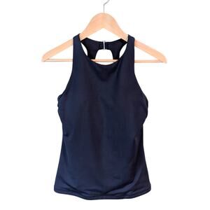 Athleta Maldives High Neck Tankini Top Womens Small 34B 34C Bra Cup  Dress Blue